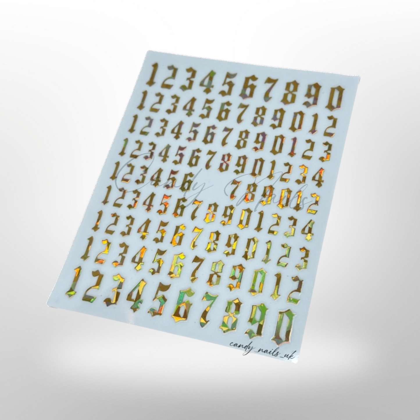 NUMBERS STICKERS (gold holo)