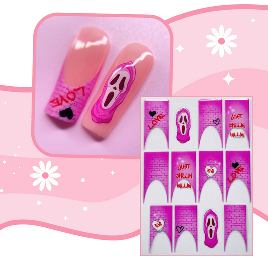 PINK SCREAM FRENCH transfer stickers