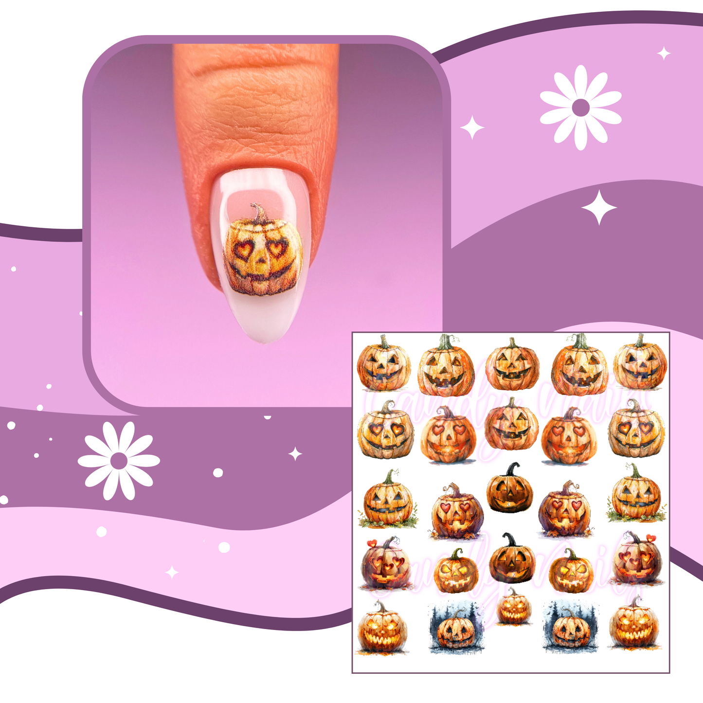 SCARY PUMPKINS transfer stickers (Z8)