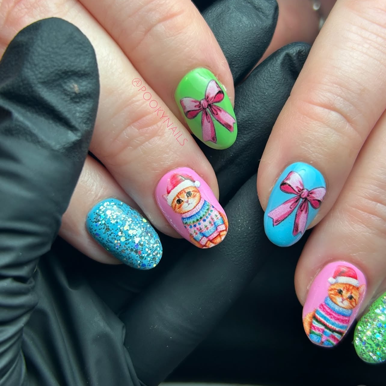 PINK SANTA CLAUS transfer stickers (W6)