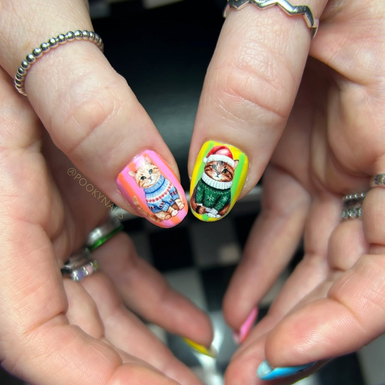 MERRY PAWMAS XMAS CATS transfer stickers (W7)