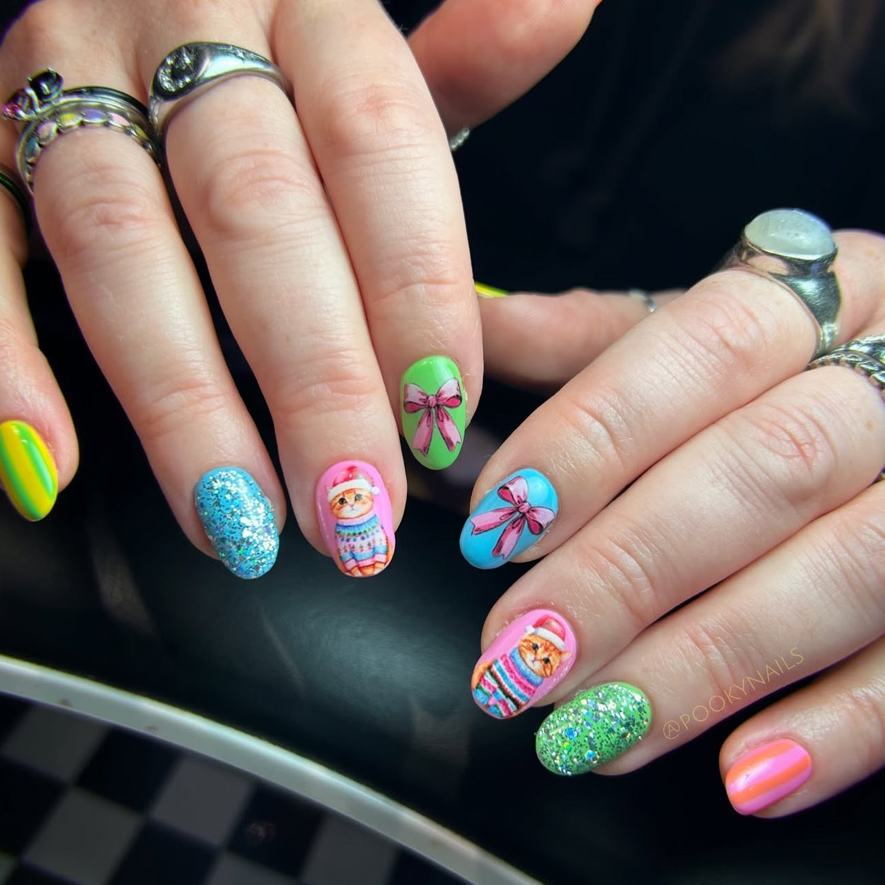 MERRY PAWMAS XMAS CATS transfer stickers (W7)