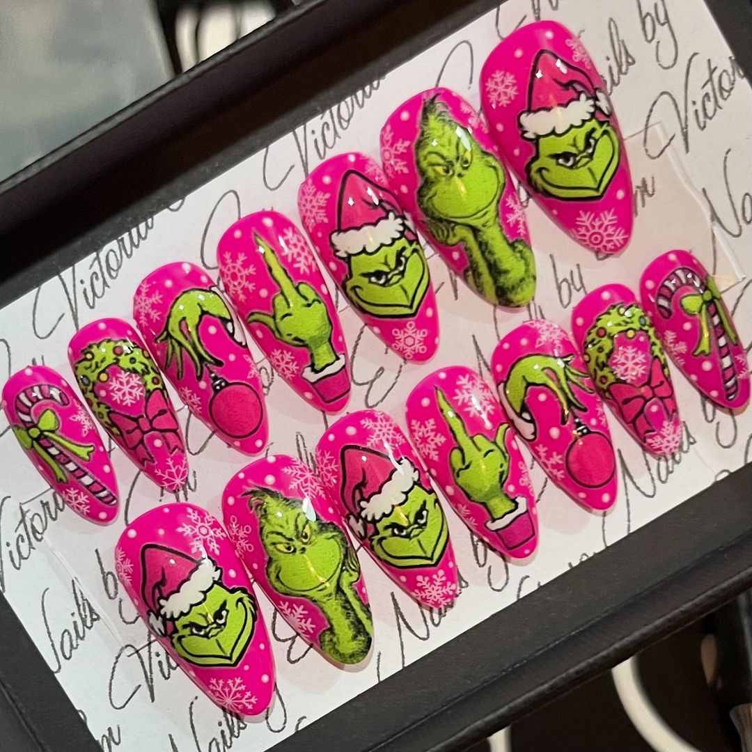 PINK GRINCHY 2 transfer stickers