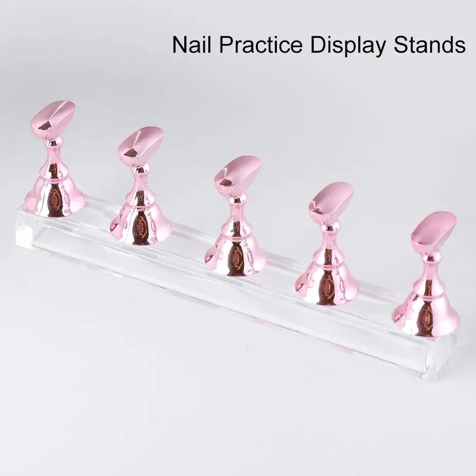 ROSE PINK NAIL PRACTICE DISPLAY STAND