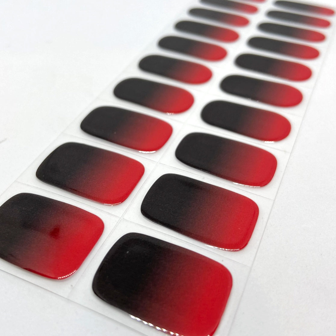 RED&BLACK OMBRE GEL NAIL WRAPS