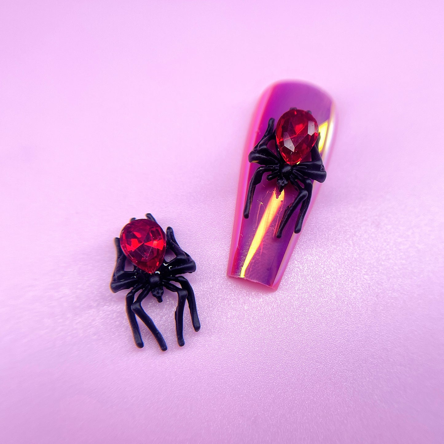 BLACK SPIDER nail charm