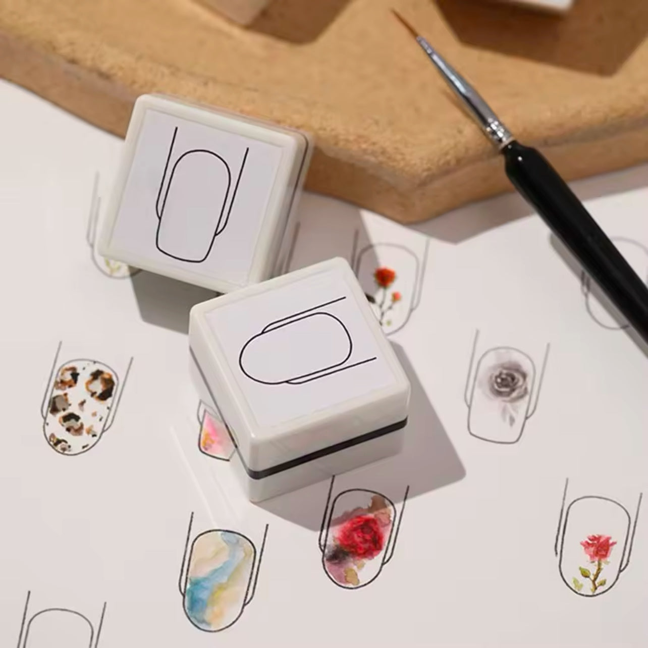 NAIL ROUNDED STAMP + INK