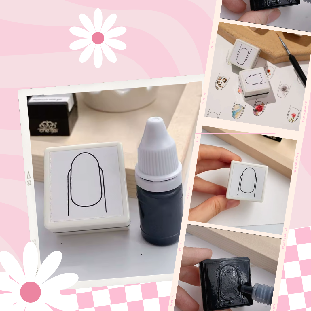 NAIL ROUNDED STAMP + INK