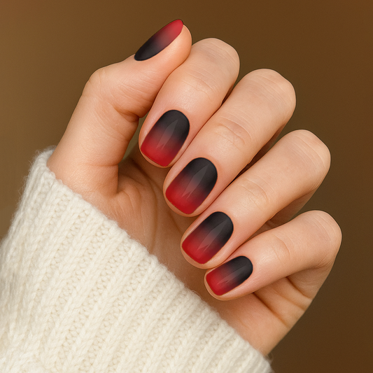 RED&BLACK OMBRE GEL NAIL WRAPS