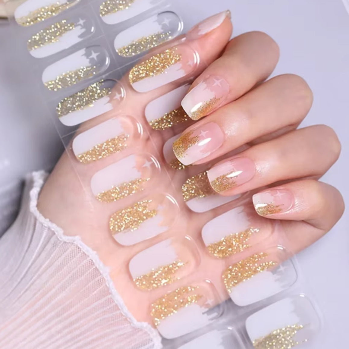 GOLDEN STROKE - GEL NAIL WRAPS