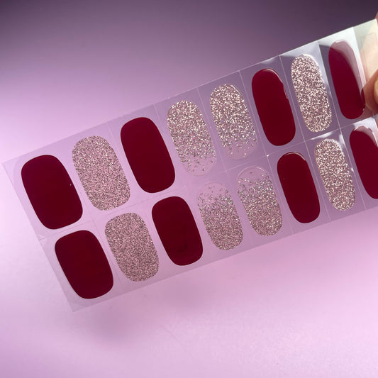 RED ROSE DRINK   -  GEL NAIL WRAPS