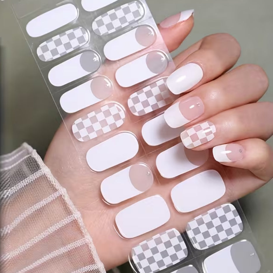 WHITE - GEL NAIL WRAPS