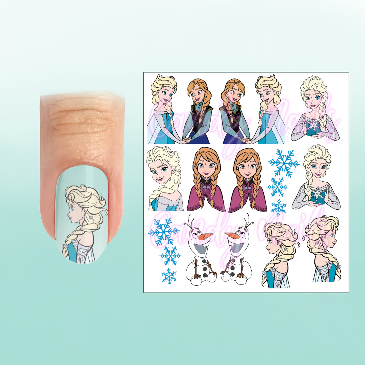 XMAS ICE QUEEN transfer stickers (X3)