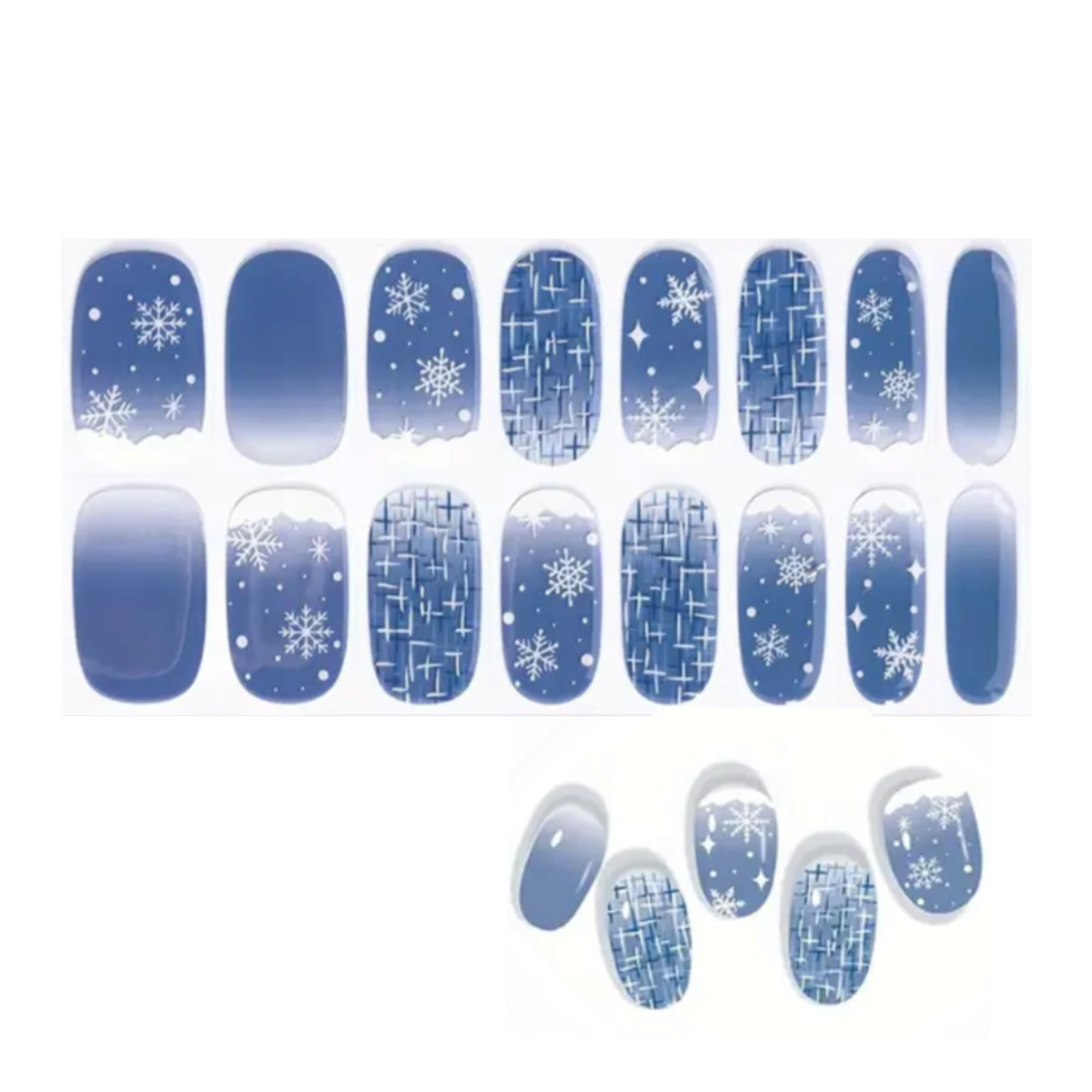 WHITE SNOWFLAKES  - GEL NAIL WRAPS