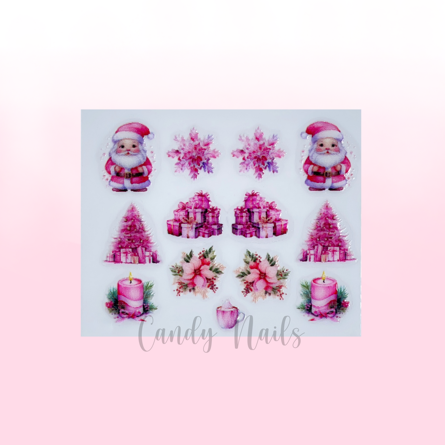 PINK CHRISTMAS transfer stickers