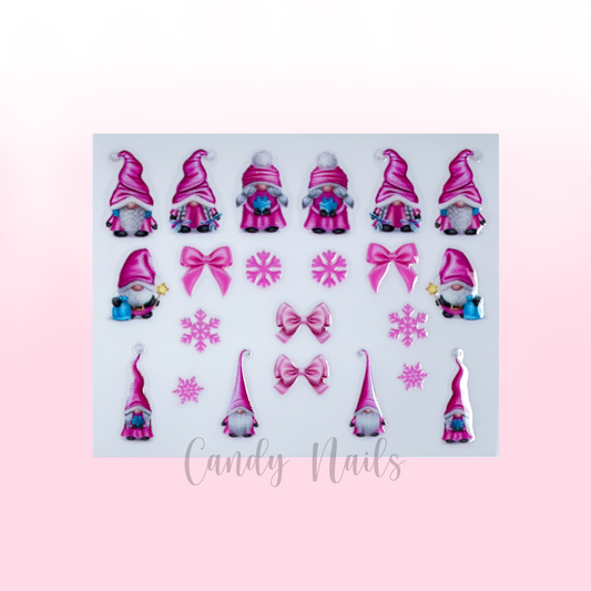 PINK GNOMES transfer stickers