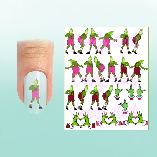 GRINCHY HEARTBREAKER transfer stickers (W1)