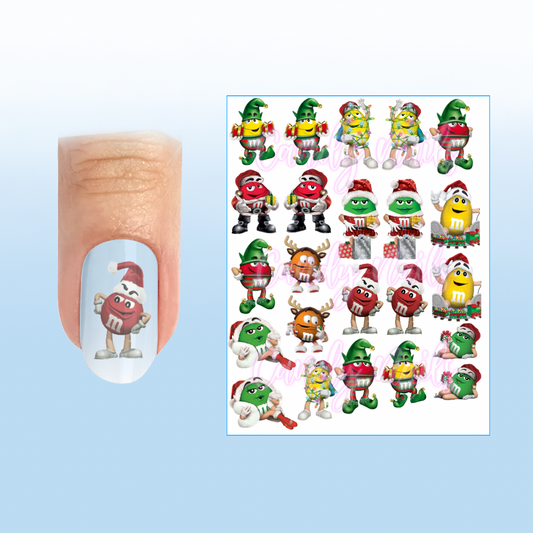 CHRISTMAS M-CANDY transfer stickers (X10)