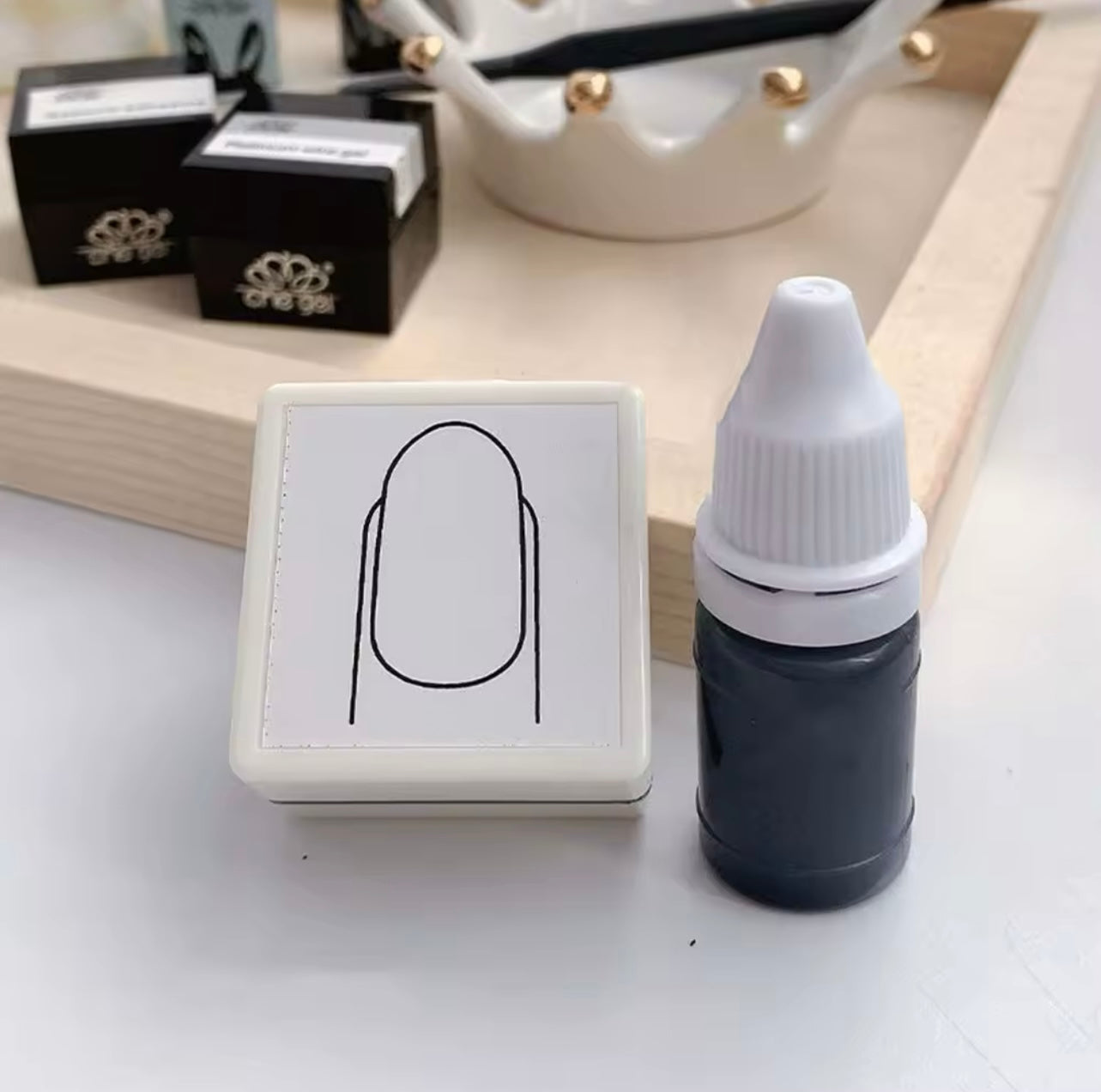NAIL ROUNDED STAMP + INK