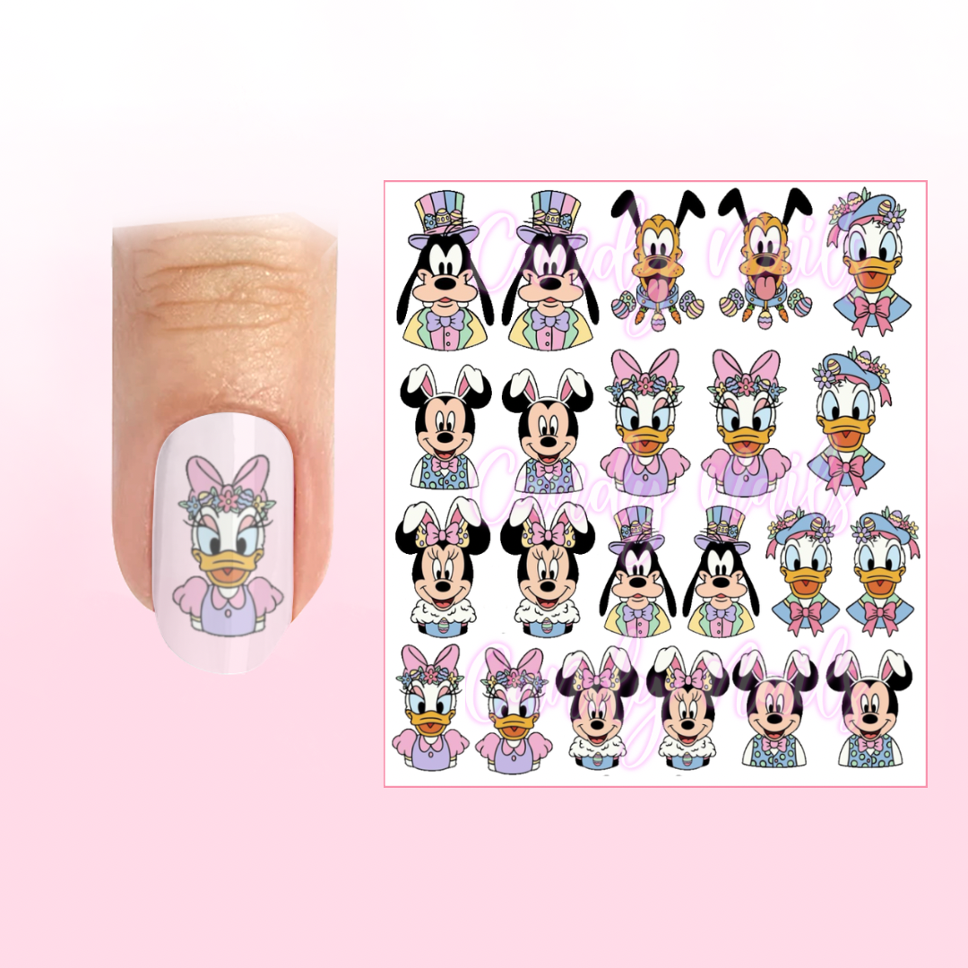 EASTER CARTOONS  transfer stickers (E9)