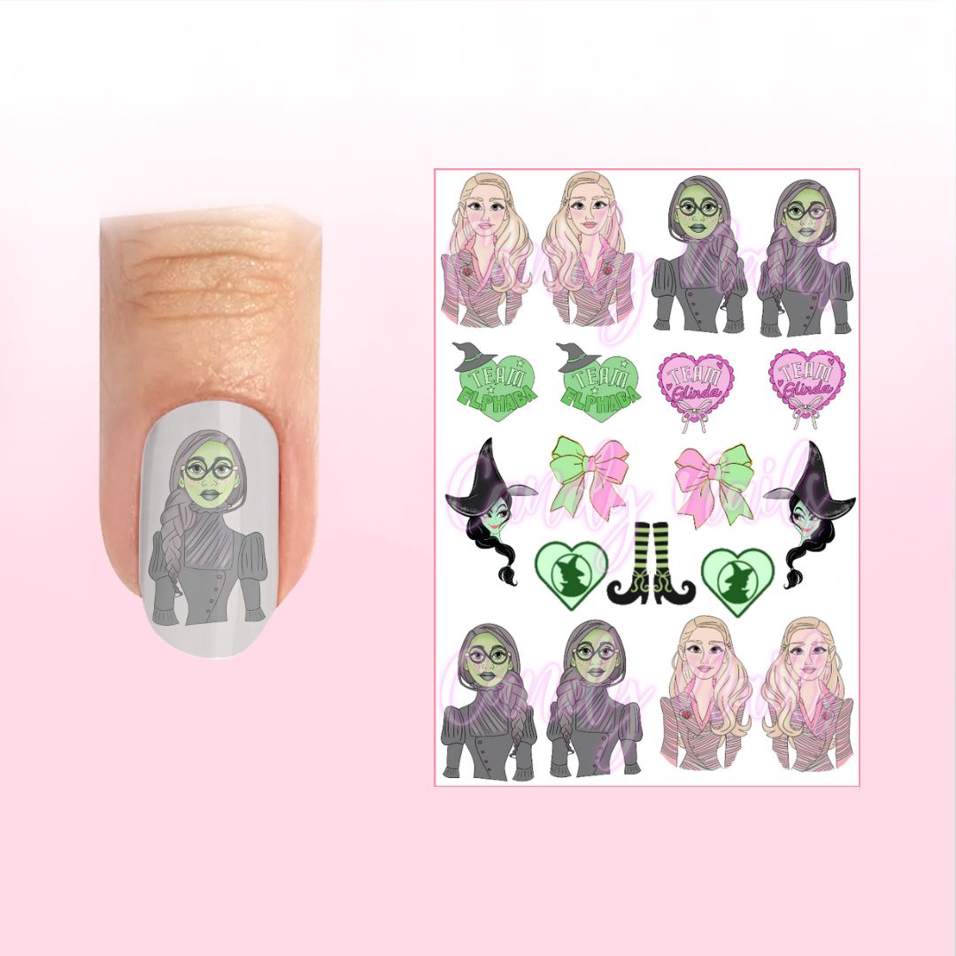 GREEN WITCH transfer stickers