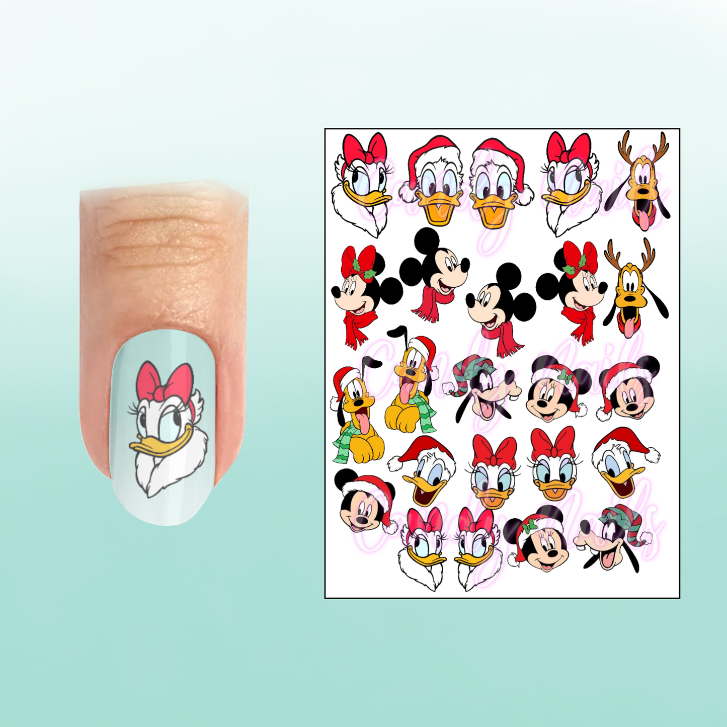 DONALD & FRIEND  XMAS transfer stickers (X2)