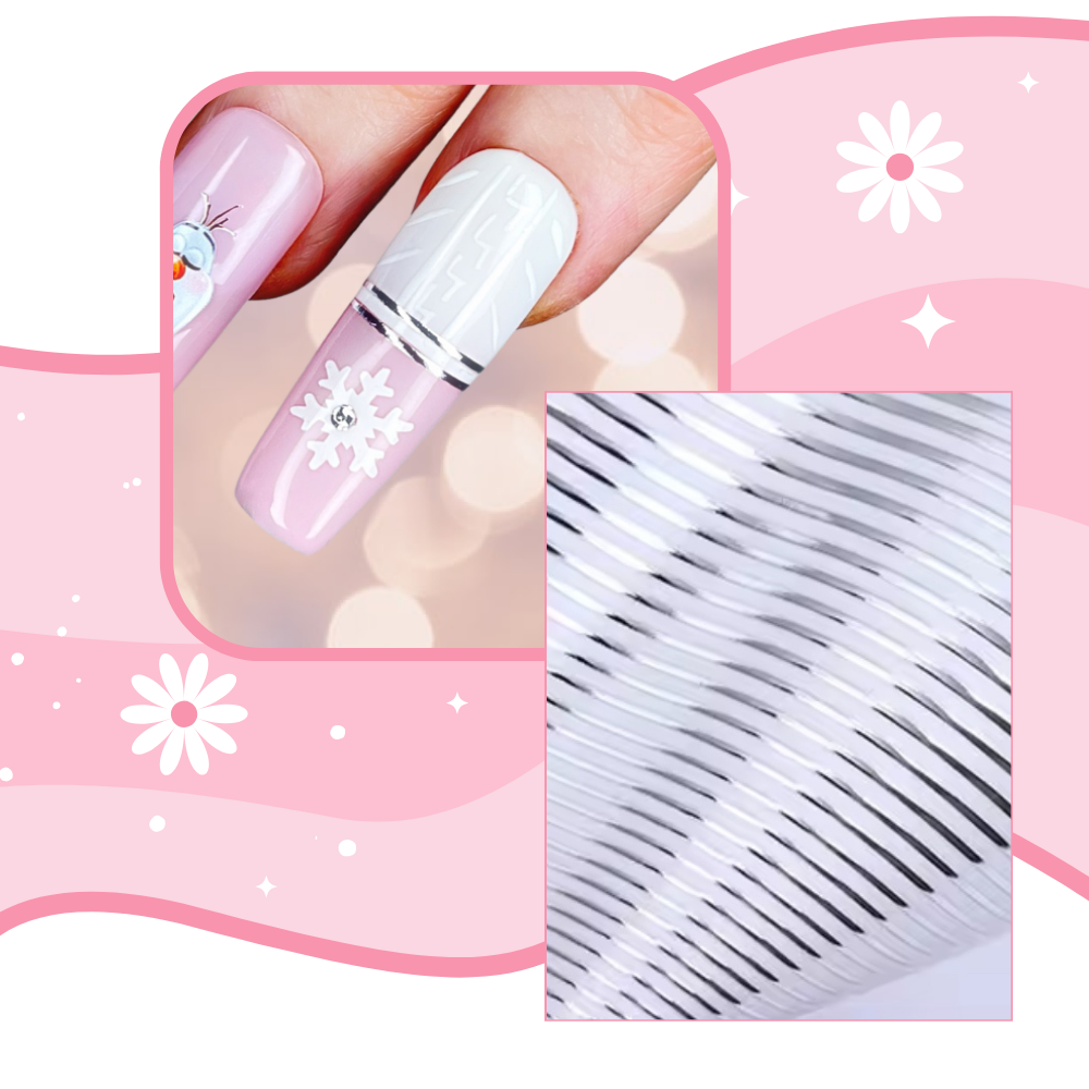 SILVER STRIP NAIL STICKERS