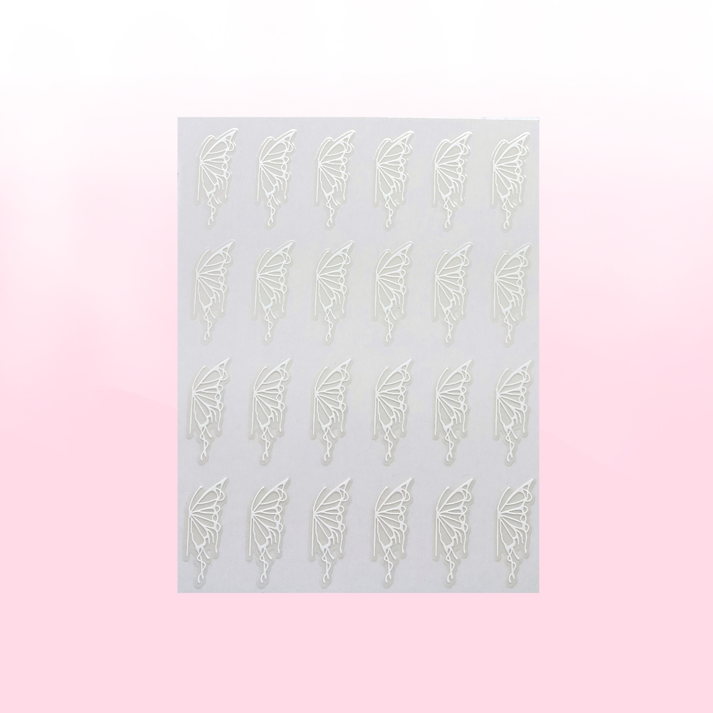 WHITE BUTTERFLY WING nail art stickers