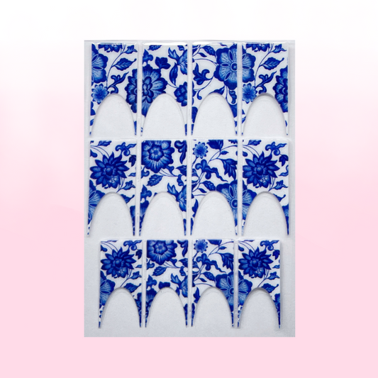 BLUE FLOWERS FRENCH transfer stickers