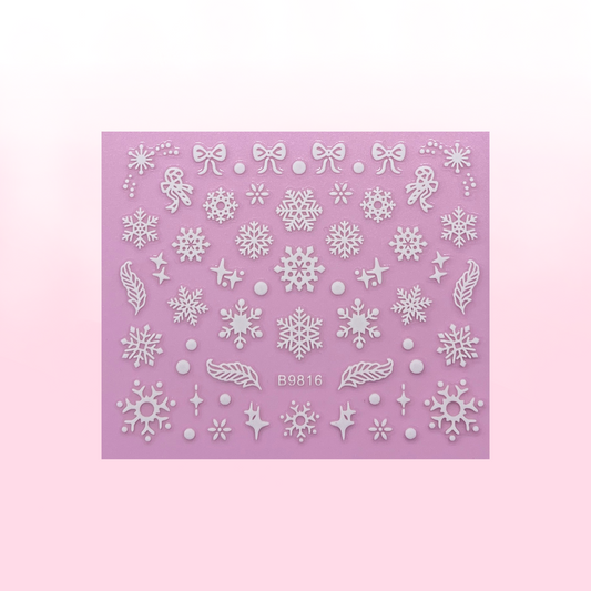 WHITE SNOWFLAKES 4 stickers