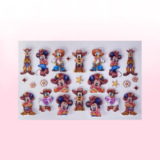 COWBOY MICKEY & FRIENDS transfer stickers XXS