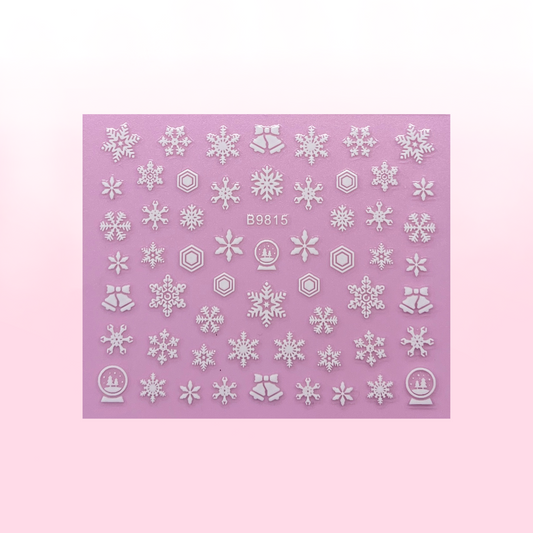 WHITE SNOWFLAKES 14 stickers