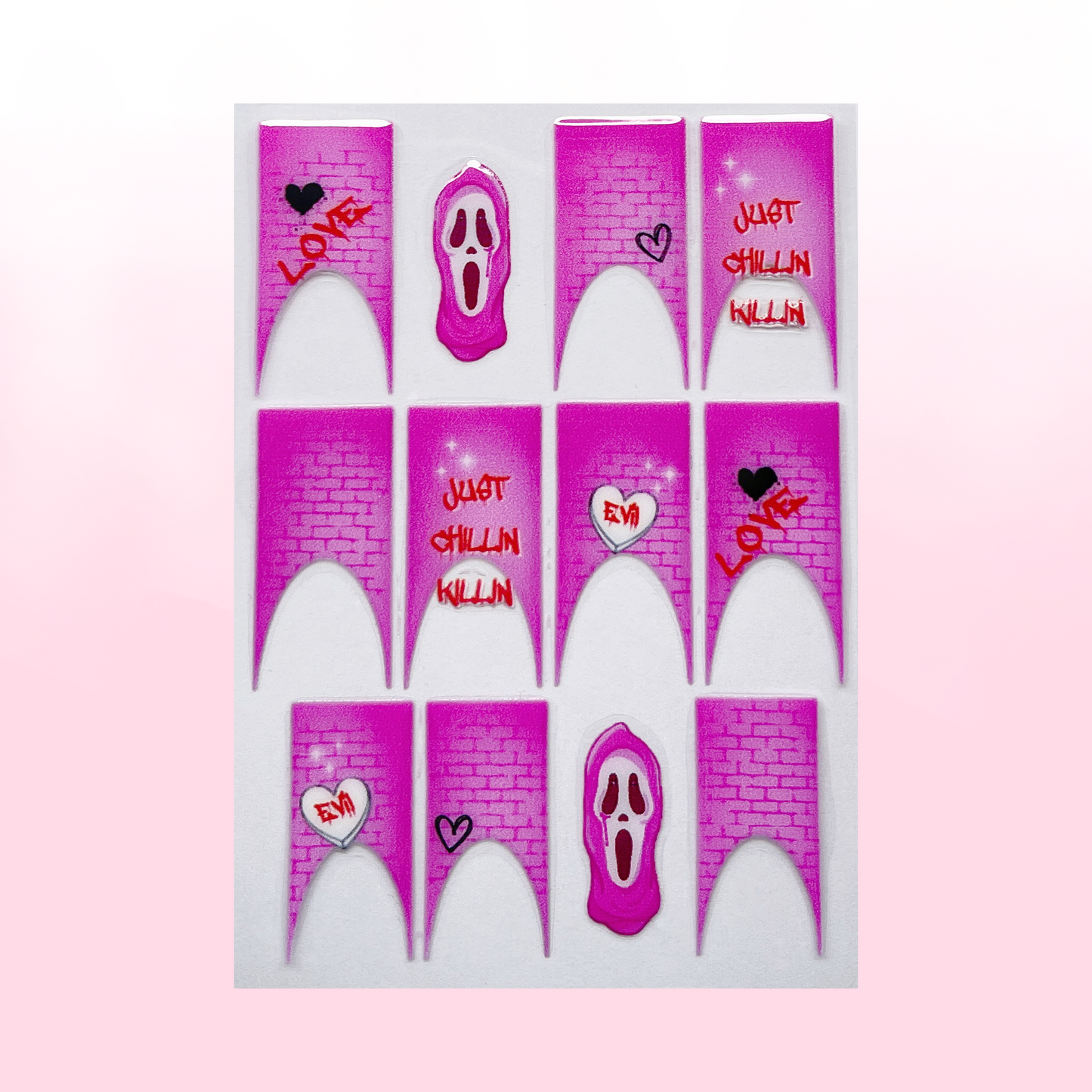 PINK SCREAM FRENCH transfer stickers